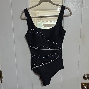 Seekers Essentials Austrailia Womens One Piece Swimsuit Bra Cruise Sz 14 EUC